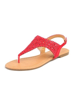 Women's Rhinestone Casual Wear Cut Out Flat Sandals