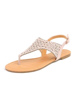 Women's Rhinestone Casual Wear Cut Out Flat Sandals