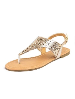 Women's Rhinestone Casual Wear Cut Out Flat Sandals