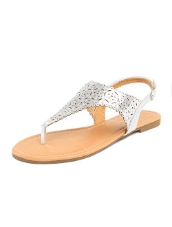 Women's Rhinestone Casual Wear Cut Out Flat Sandals