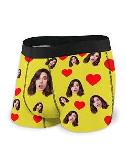 Custom Funny Boxer Briefs with Wife's Face Customized Print Underwear for Men