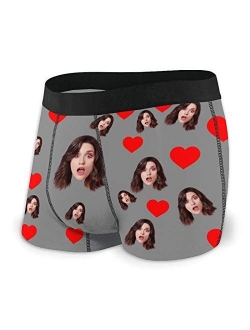 Custom Funny Boxer Briefs with Wife's Face Customized Print Underwear for Men