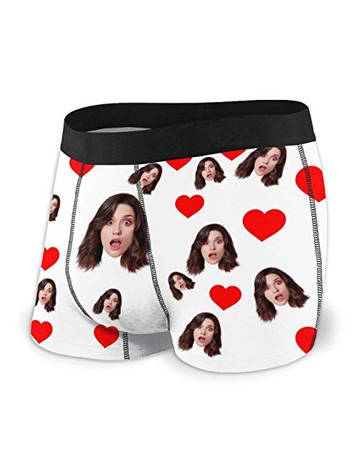 Custom Funny Boxer Briefs with Wife's Face Customized Print Underwear for Men