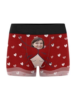 Custom Men's Print Boxer Briefs Underwear with Wife's Face Valentine's Day Gifts