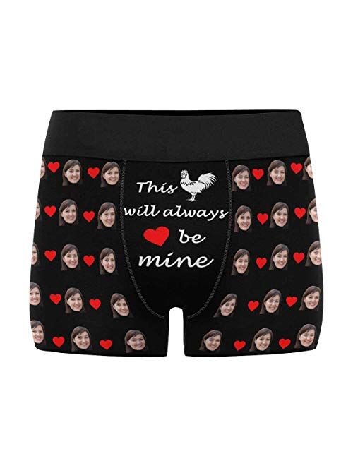 Custom Men's Print Boxer Briefs Underwear with Wife's Face Valentine's Day Gifts