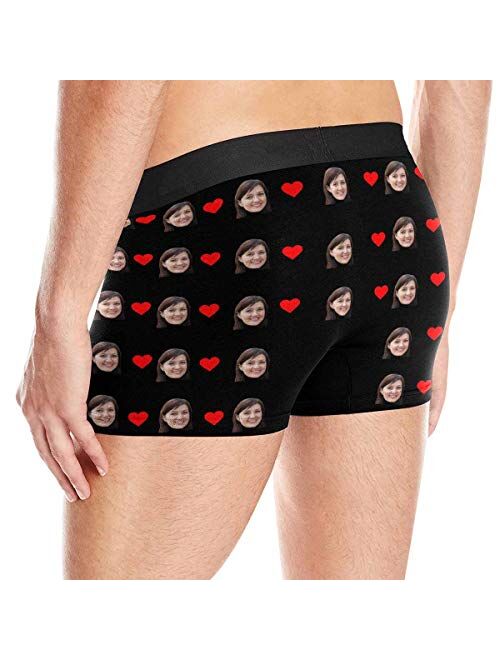 Custom Men's Print Boxer Briefs Underwear with Wife's Face Valentine's Day Gifts