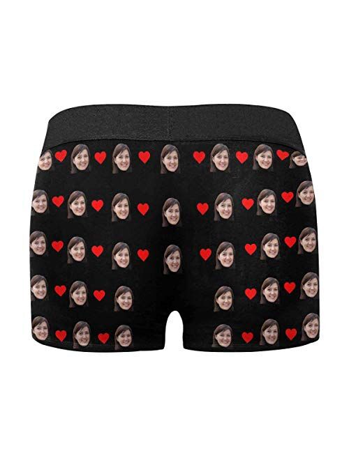 Custom Men's Print Boxer Briefs Underwear with Wife's Face Valentine's Day Gifts