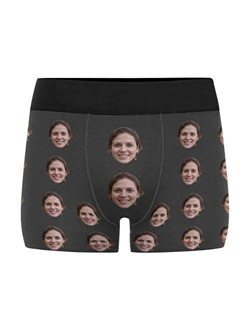 Custom Men's Print Boxer Briefs Underwear with Wife's Face Valentine's Day Gifts