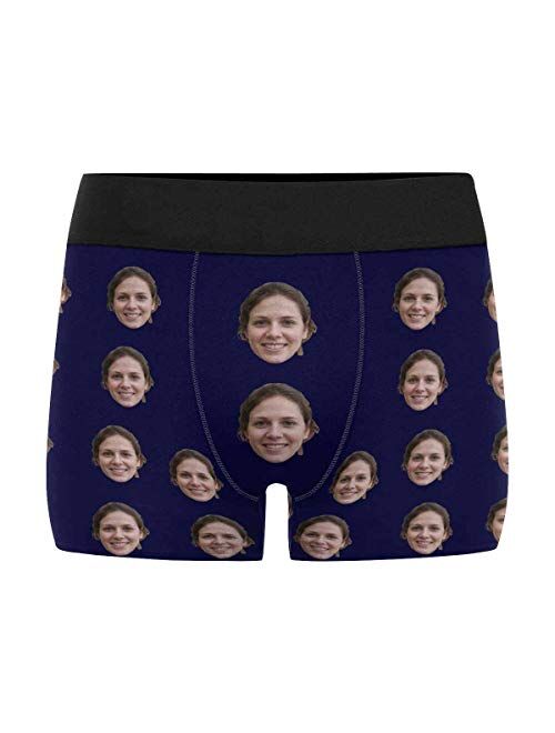 Custom Men's Print Boxer Briefs Underwear with Wife's Face Valentine's Day Gifts