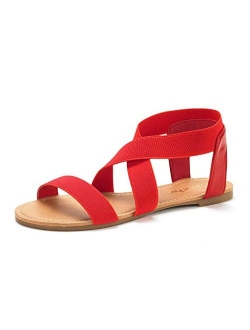 Women's Elatica Elastic Ankle Strap Flat Sandals