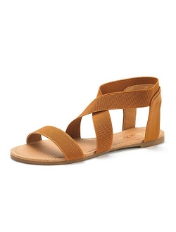 Women's Elatica Elastic Ankle Strap Flat Sandals