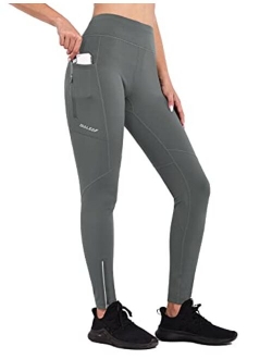 Women's Fleece Lined Water Resistant Running Cycling Tights High Waisted Thermal Leggings Winter Pants Cold Weather