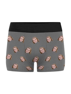 Custom Men's Boxer Briefs Girlfriend Face Hug My Treasure Personalized Funny Face Shorts Underwear with Photo