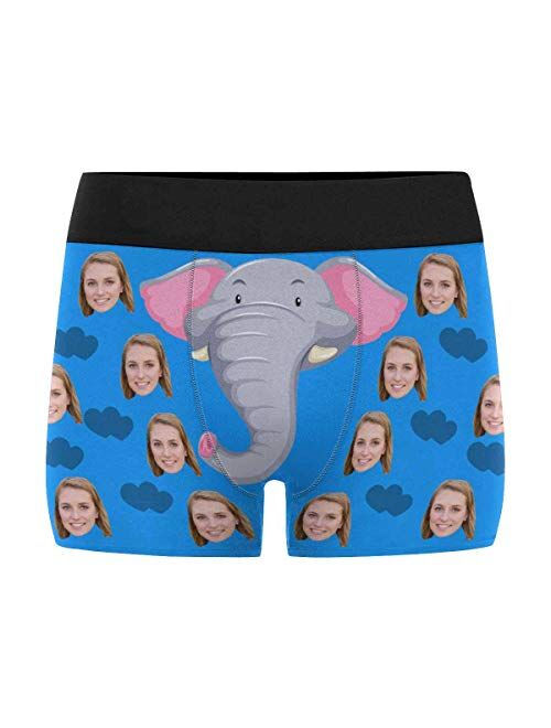 Custom Men's Boxer Briefs Girlfriend Face Hug My Treasure Personalized Funny Face Shorts Underwear with Photo