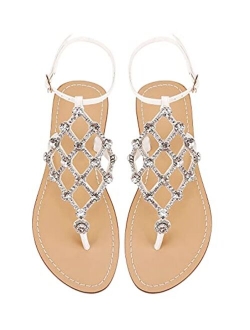 TIMES ASTRO Summer Women`s Beach Sandals Lady Shining Rhinestones Shoes Bohemia Diamond flip Flops Comfortable Boho Shoes