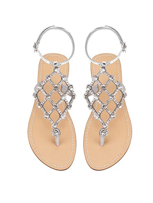 TIMES ASTRO Summer Women`s Beach Sandals Lady Shining Rhinestones Shoes Bohemia Diamond flip Flops Comfortable Boho Shoes