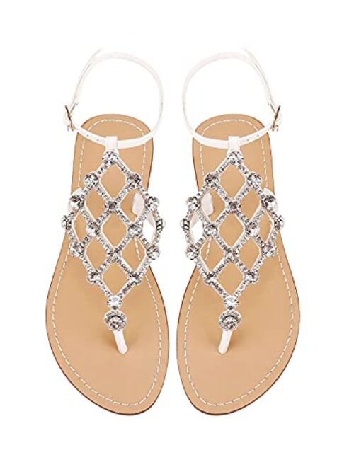 TIMES ASTRO Summer Women`s Beach Sandals Lady Shining Rhinestones Shoes Bohemia Diamond flip Flops Comfortable Boho Shoes