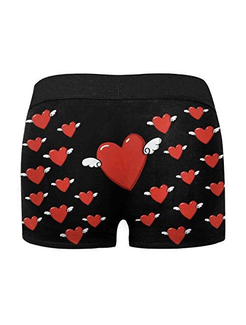 Personalized Men's Boxer Briefs Underwear Shorts Underpants with Face Photo I Love You Black