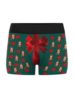 Custom Faces Print Boxer Briefs for Men Hug My Treasure Black Photo Underwear Gifts