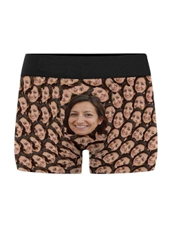 Custom Faces Print Boxer Briefs for Men Hug My Treasure Black Photo Underwear Gifts