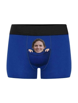 Custom Faces Print Boxer Briefs for Men Hug My Treasure Black Photo Underwear Gifts