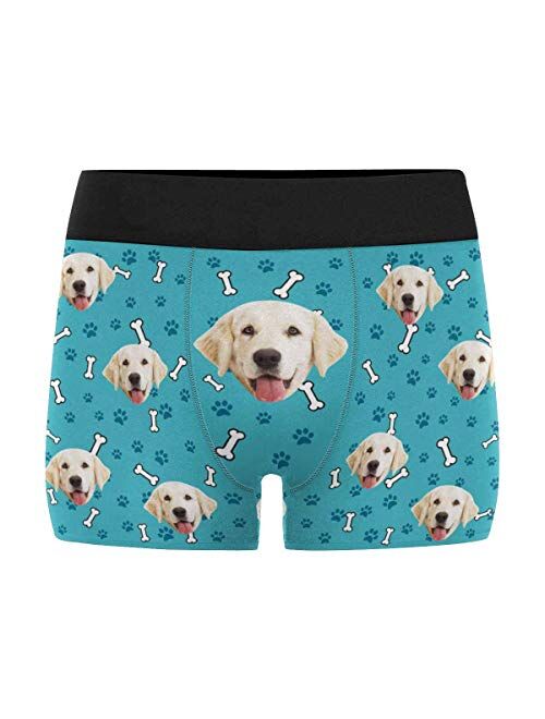 Custom Faces Print Boxer Briefs for Men Hug My Treasure Black Photo Underwear Gifts