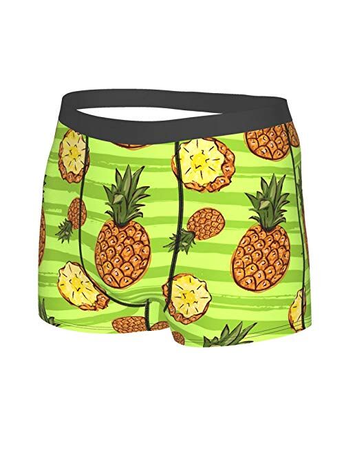 Antkondnm Pineapple Tropics Funny Boxer Briefs Print Underwear for Men Custom