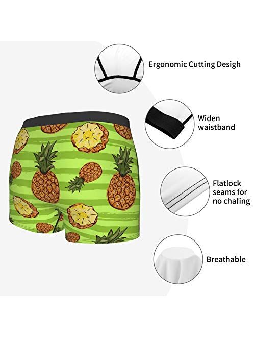 Antkondnm Pineapple Tropics Funny Boxer Briefs Print Underwear for Men Custom