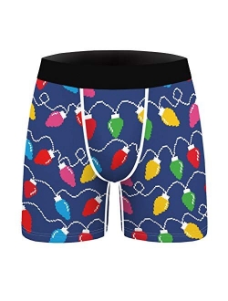 Men's Funny Print Slim Breathable Stretchy Underwear Long Flat Pants Shorts