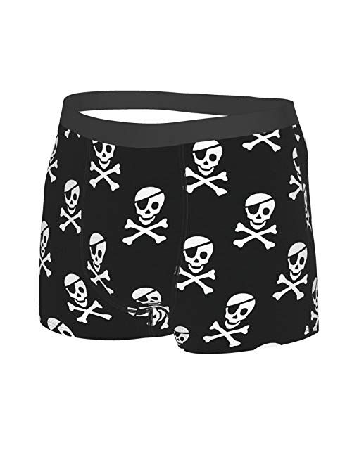 Antkondnm Pirate Skulls Funny Boxer Briefs Print Underwear for Men Custom