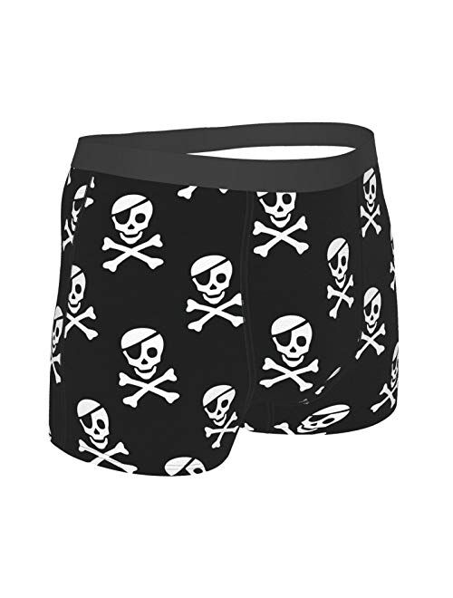 Antkondnm Pirate Skulls Funny Boxer Briefs Print Underwear for Men Custom