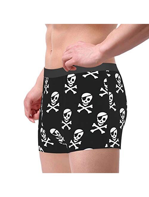 Antkondnm Pirate Skulls Funny Boxer Briefs Print Underwear for Men Custom