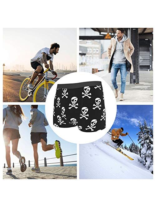 Antkondnm Pirate Skulls Funny Boxer Briefs Print Underwear for Men Custom