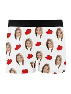 Custom Men's Print Boxer Briefs with Photo Face,Personalized Underwear for Men Women, Great Gift