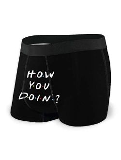 How You Doin Mens Underwear Funny Print Boxer Brief with Comfort Waistband