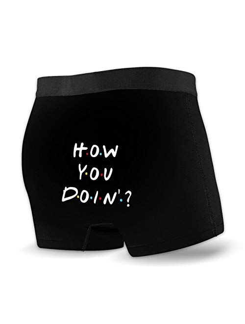 How You Doin Mens Underwear Funny Print Boxer Brief with Comfort Waistband