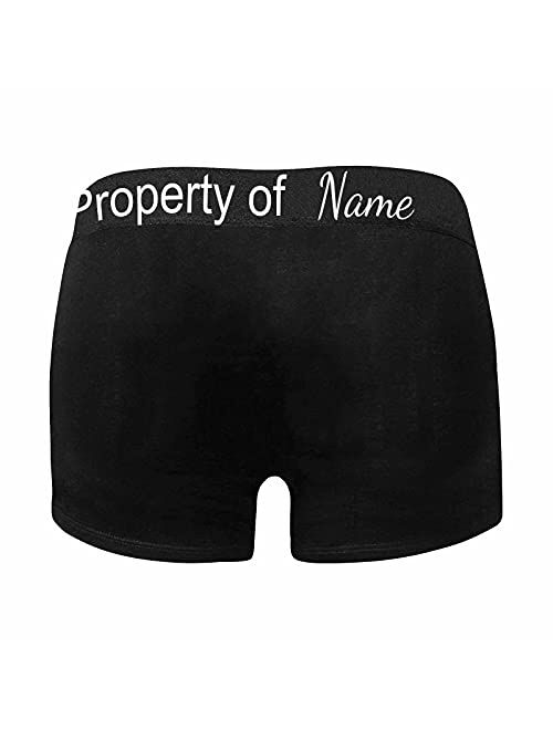 Custom Face Boxer for Men Property of Love Personalized Photo Text Underwear XS-5XL