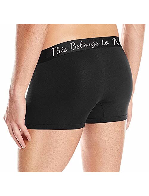 Custom Face Boxer for Men This Belongs to Zipper Photo Text Men's Underwear XS-5XL