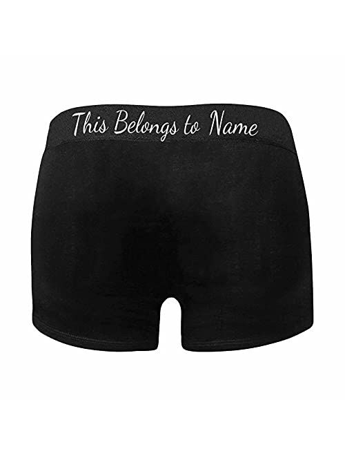 Custom Face Boxer for Men This Belongs to Zipper Photo Text Men's Underwear XS-5XL