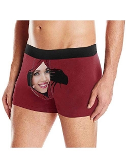 Custom Men Boxers Funny Face Novelty Couples Underwear Girlfriend or Wife Hug Print Briefs Panties Photo for Men(S-XXL)