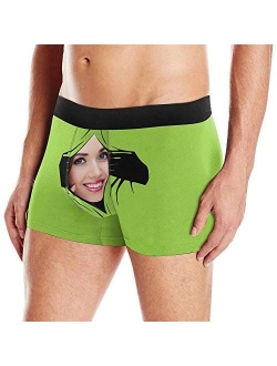 Custom Men Boxers Funny Face Novelty Couples Underwear Girlfriend or Wife Hug Print Briefs Panties Photo for Men(S-XXL)