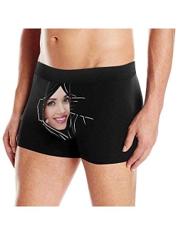 Custom Men Boxers Funny Face Novelty Couples Underwear Girlfriend or Wife Hug Print Briefs Panties Photo for Men(S-XXL)