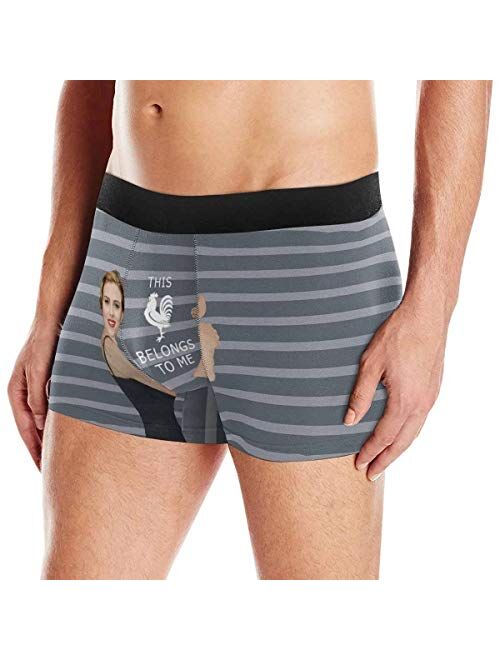 Custom Men Boxers Funny Face Novelty Couples Underwear Girlfriend or Wife Hug Print Briefs Panties Photo for Men(S-XXL)