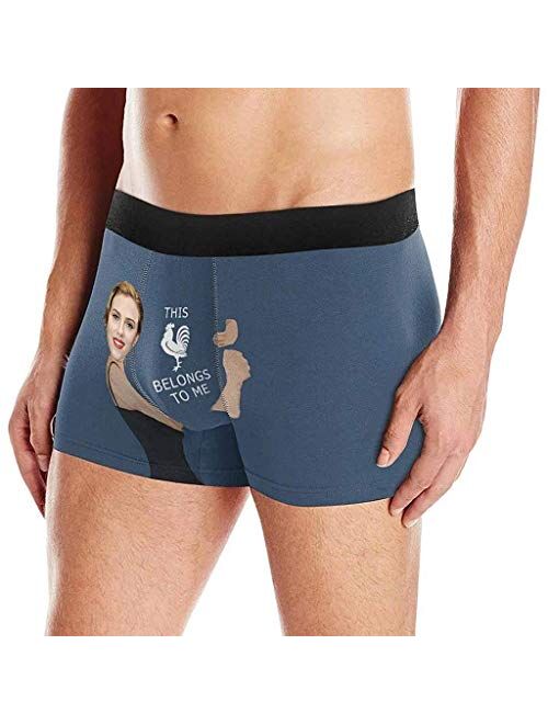 Custom Men Boxers Funny Face Novelty Couples Underwear Girlfriend or Wife Hug Print Briefs Panties Photo for Men(S-XXL)