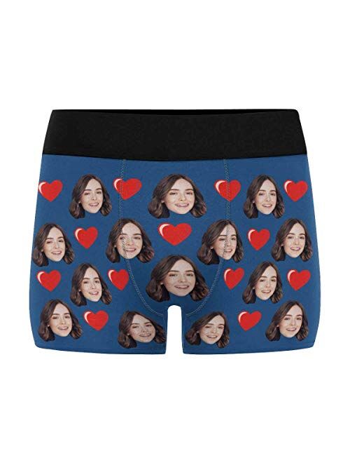 Personalized Mens Boxer Briefs, Face on Novelty Shorts Underpants for Boyfriend Husband Mine