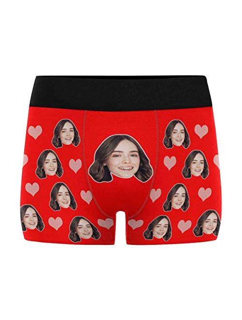 Personalized Mens Boxer Briefs, Face on Novelty Shorts Underpants for Boyfriend Husband Mine