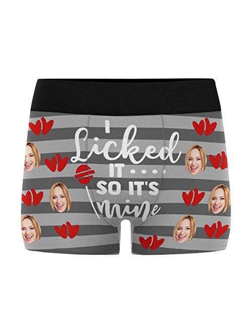 Custom Men's Boxer Briefs Printed with Funny Photo Face Unlimited Rides for Her