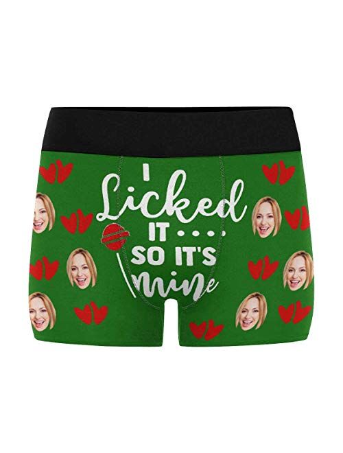 Custom Men's Boxer Briefs Printed with Funny Photo Face Unlimited Rides for Her