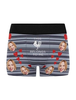 Custom Men's Boxer Briefs with Funny Photo Face, Personalized Underwear Wife's Face