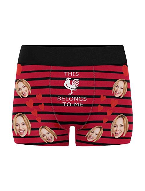 Custom Men's Boxer Briefs with Funny Photo Face, Personalized Underwear Wife's Face